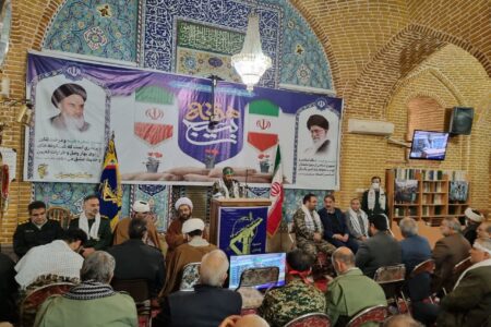اجتماع بسیجیان شهرستان سراب به مناسبت هفته بسیج در مسجد جامع